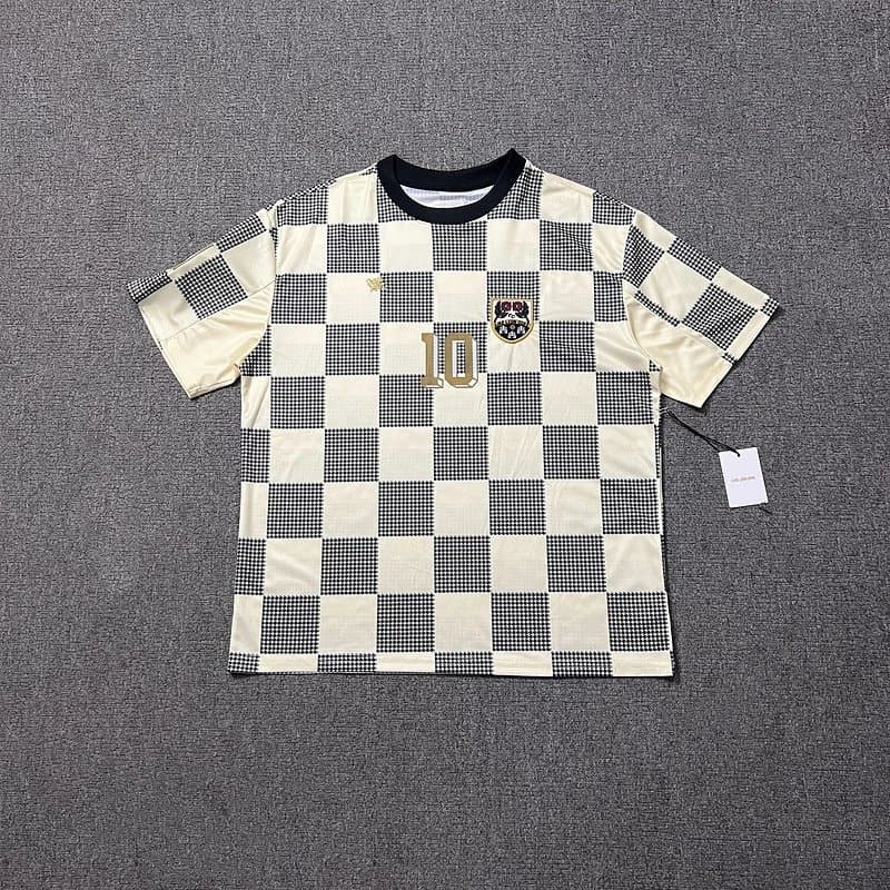 Balenciaga Checkered Jersey Tee Gingham Print with Number 10
